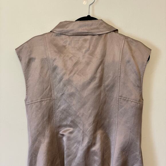 1990s Vintage 4 Vest metallic button down champagne button down biker punk rock - Picture 6 of 7